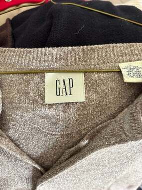 Vintage Gap Silk & Lambswool Collared Button-Down Cardigan Sweater Size L/XL